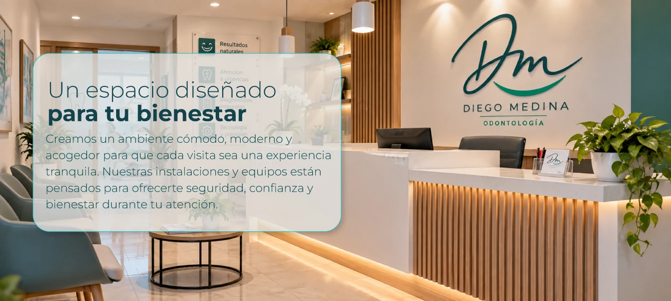 Recepción del consultorio Diego Medina Odontología