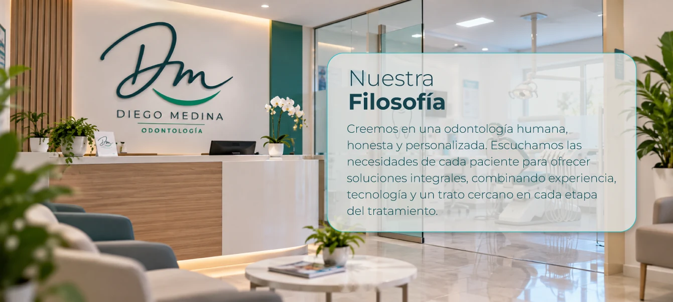 Sala de espera y consultorio de Diego Medina Odontología